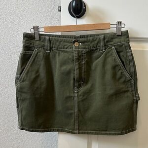 Aritzia TNA Olive Green Mini Skirt